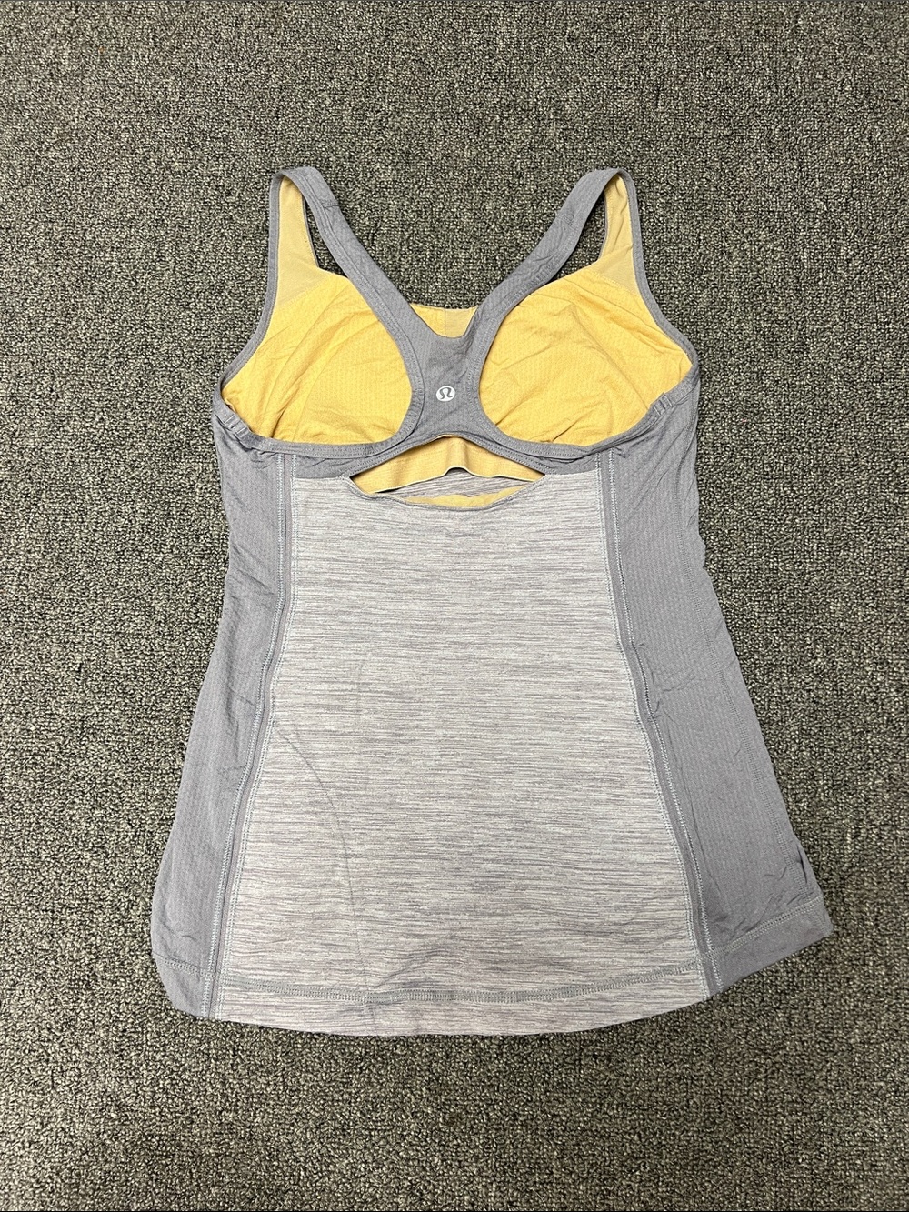 lululemon athletica Gray & Yellow Racerback Tank Top
